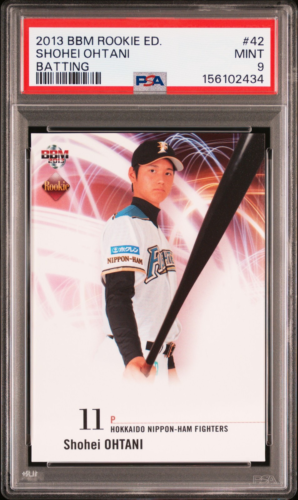 2013 BBM ROOKIE EDITION BATTING #42 SHOHEI OHTANI ROOKIE RC PSA 9