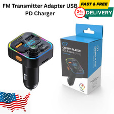 Bluetooth FM Transmitter Car Adapter Hands Free Radio USB Charger AUX Audio
