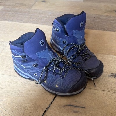 Salomon X Ultra 3 Mid Goretex Blue Waterproof Hiking Boot 398691 Womens Size 6.5