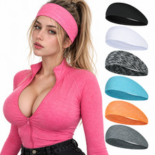 Basketball Sports Sweat Wicking Headband, Stretchy Unisex for Running Yoga Gym