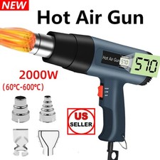 Heat Gun Electric Hot Air Gun Dual Temperature LCD Display With 4 Nozzles Tool