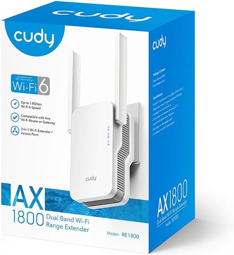 Cudy RE1800 AX1800 Dual Band WiFi Extender Wireless Booster, WiFi 6 Range Extend - Afbeelding 3 van 8