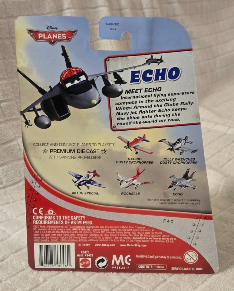 Aviones Disney ECHO 2012 Premium Die-Cast Navy Avión de combate Avión Marina Coches F15 Foto 3 de 4