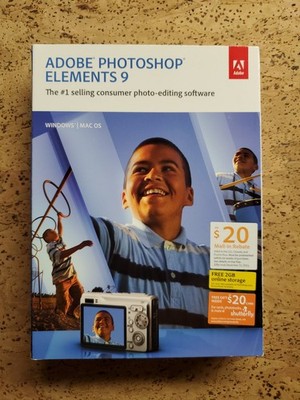 SEALED Adobe Photoshop Elements 9 (Mac & PC) Two-Disc Set NEW