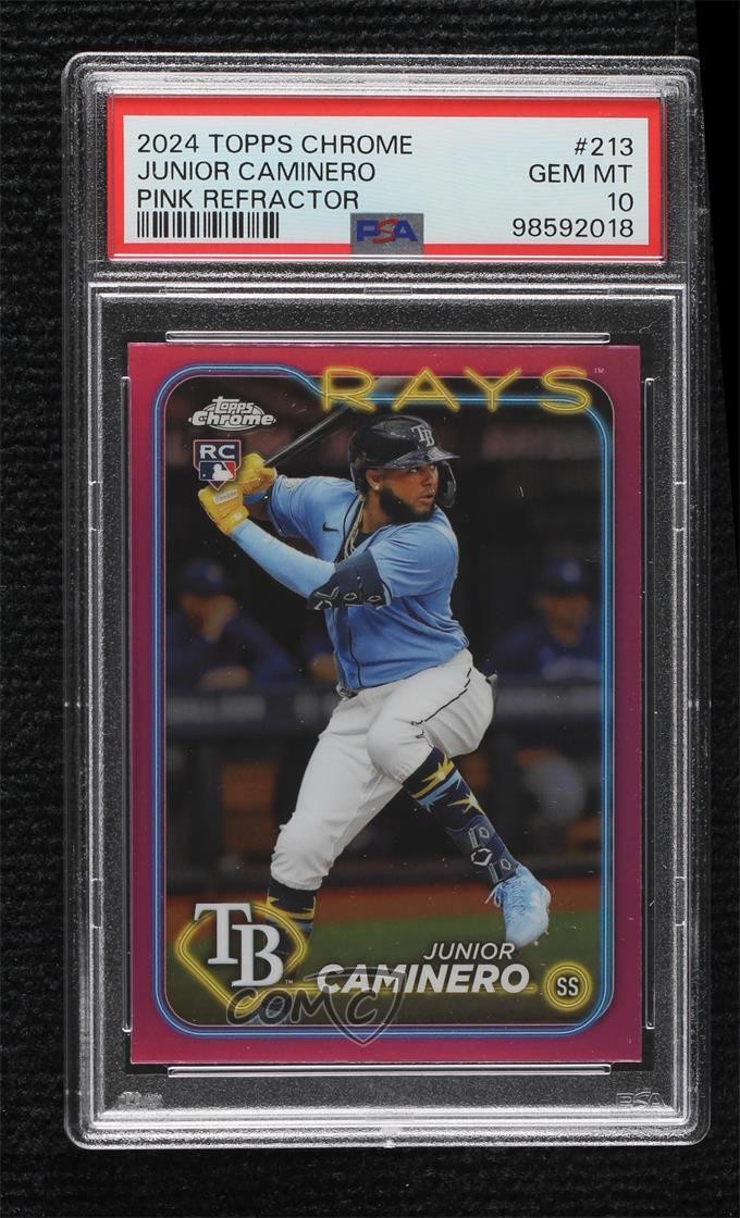 2024 Topps Chrome Pink Refractor Junior Caminero #213 PSA 10 GEM MT 1b8w
