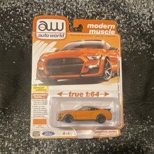 Auto World Ford Mustang Shelby GT500 Orange Black 2021 1:64 Diecast Car 6 