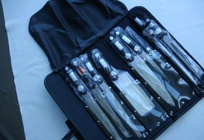 10 -teilig Messerset m. Wetzstahl+ Fleischgabel in Messertasche Ambassador Profi