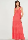 Monsoon Size M Uk 12 Lace up premium maxi dress orange