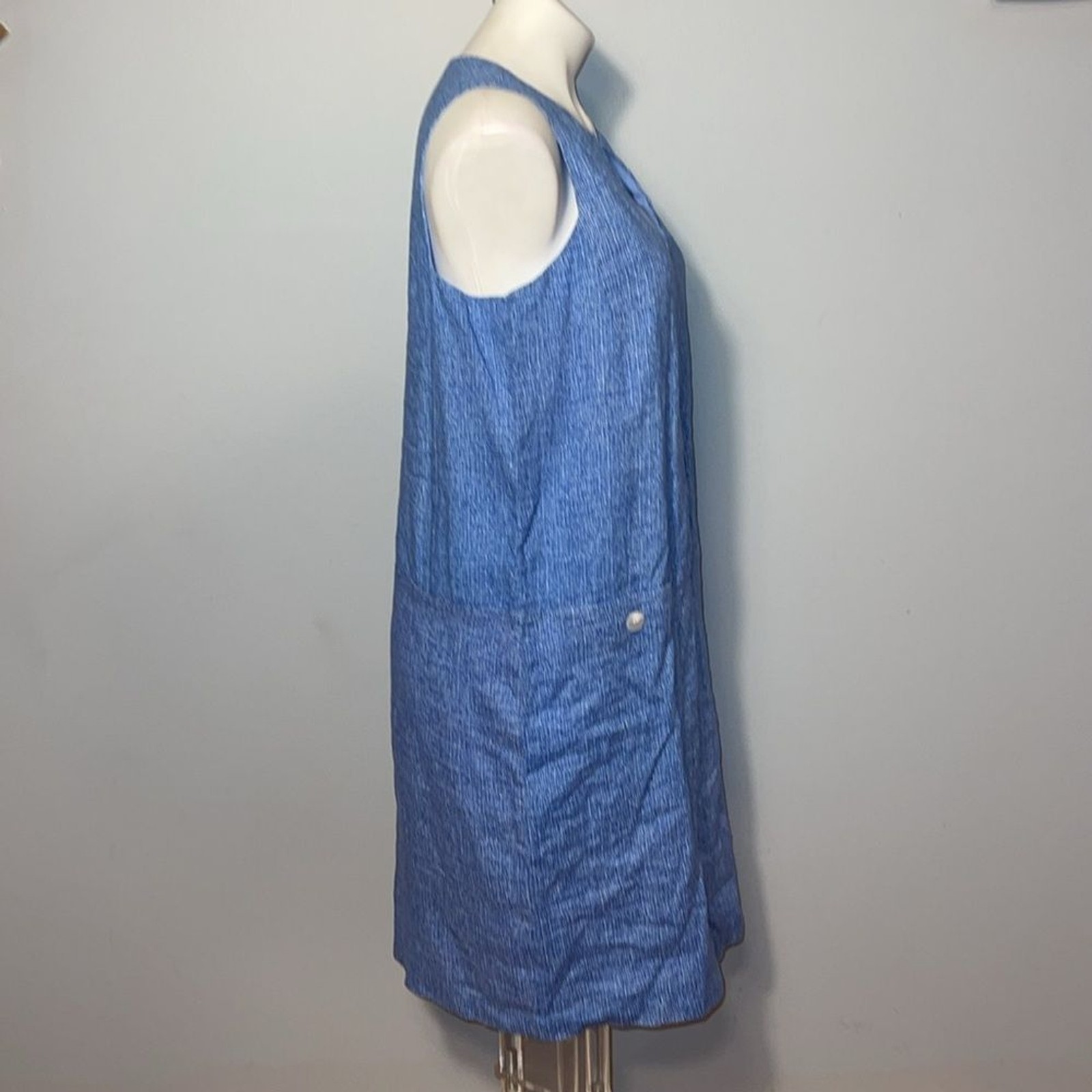 J.McLaughlin Linen Split Round Neck Sleeveless Be… - image 5