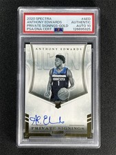 10/10 ≈1/1 2020-21 Spectra Anthony Edwards Private Signings RC Gold PSA 10 Auto