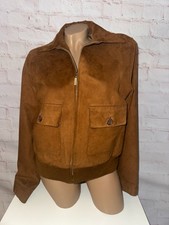 Jake*s Blouson Jacke wildlederimitat verlours Wollanteil caramel braun Grösse 36