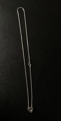 collier or 18 carats coeur saphir - Photo 1/4