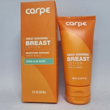 Sealed Carpe Sweat Absorbing Breast Lotion 2 fl oz Fresh Aloe Scent Sweat Shield