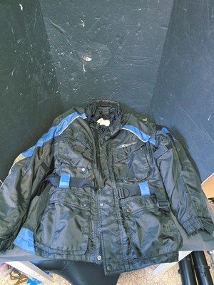   Lookwell Mens Trooper Motorcycle Waterproof Bike Jacket Black & BLUE Size XL