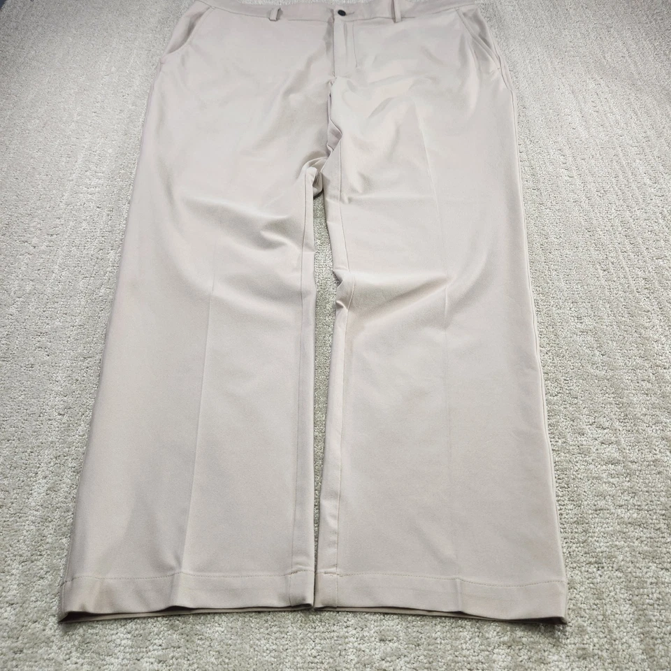 Calça de golfe Dunning masculina 38x30 Everbest Performance bege chino secagem rápida UPF - Imagem 2 de 4