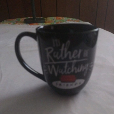 #ad FRIENDS “I’d Rather Be Watching” Black Coffee Mug Television $14.00