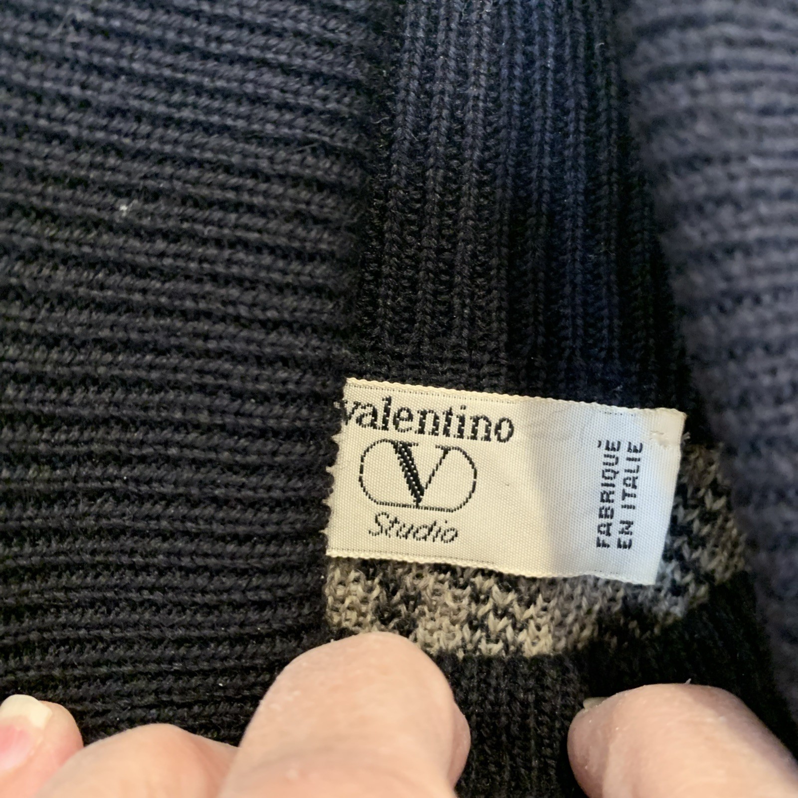 Vtg Valentino V Studio In Italy 100% Wool Knit Leopard Print 80s Women 8 Rare thumbnail 3