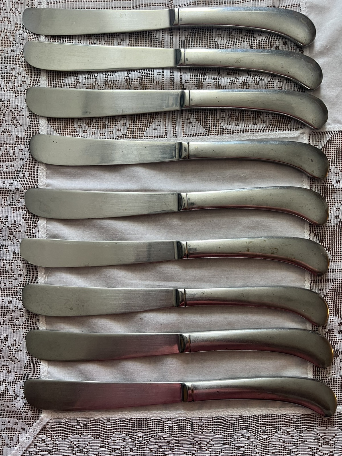 Set Of 9 Pfaltzgraff Solid Pistol Handled Stainless Steak Knives China