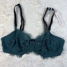 Victoria's Secret Dream Angels Unlined Balconette Unlined Bra Teal Green 34D NWT