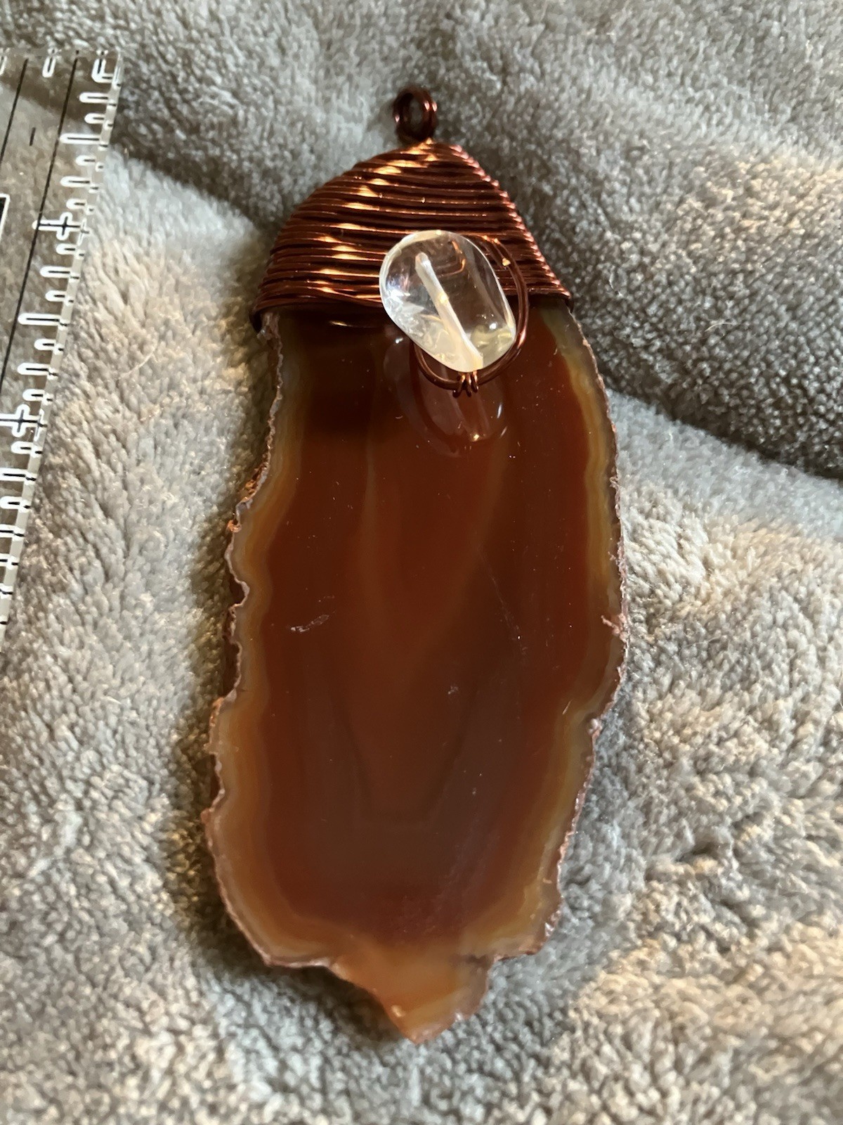 Agate Pendant Wire Wrap Large Statement Piece 4 1… - image 1