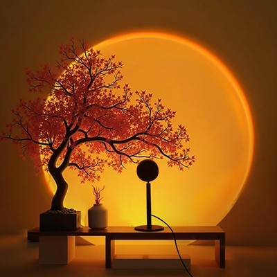 GY Sunset Lamp, 4 Colours Sunset Lamp, USB Port Sunlight LED Projector, 180°