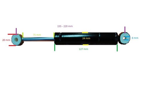 Grammer Stoßdämfper Compacto MSG 83 / MSG 93 Länge ca. 155-220 mm Auge 8 mm - Bild 2 von 2