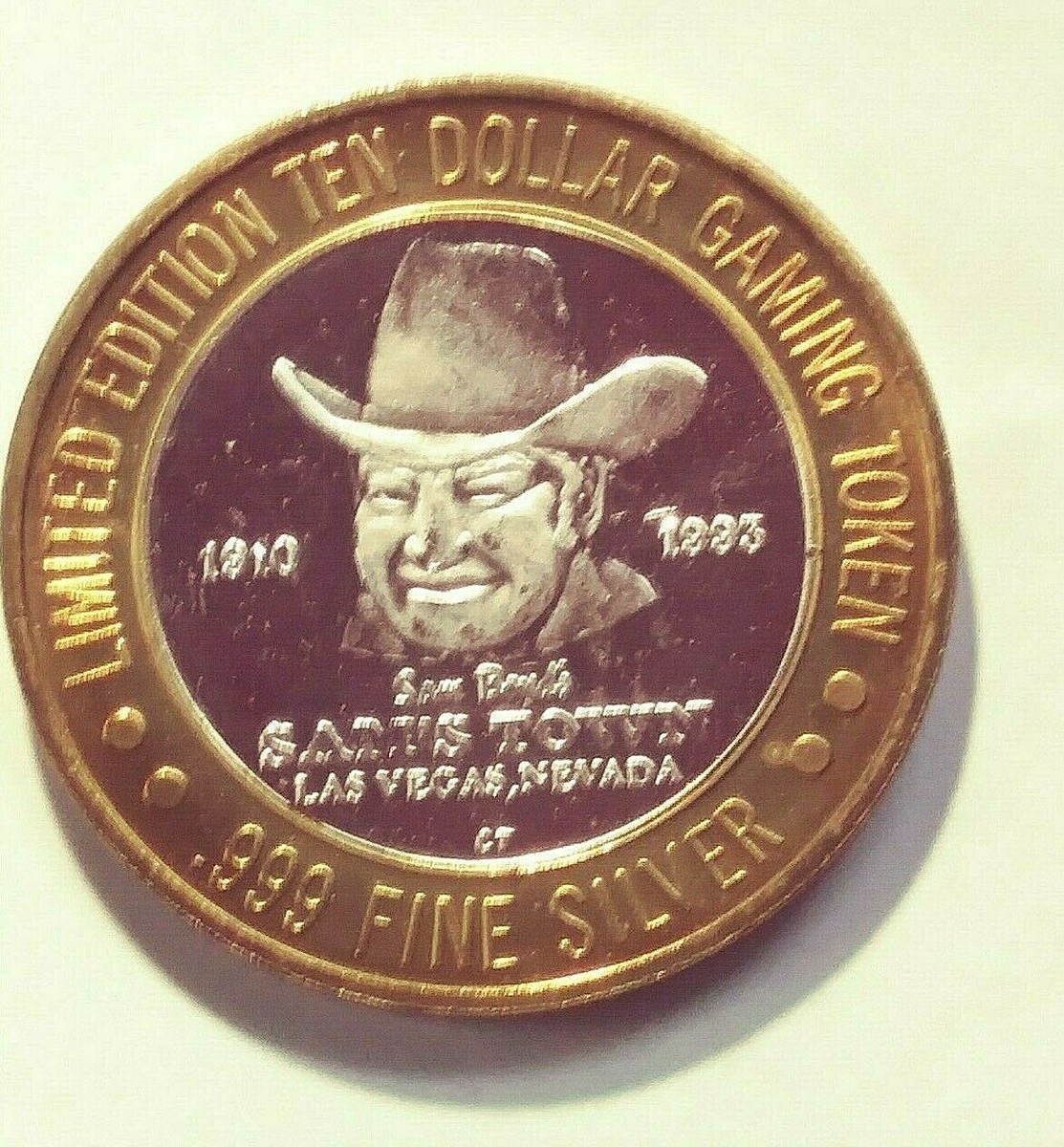 1910 - 1993 Sam's Town $10 Gaming Token Las Vega Limited Edition