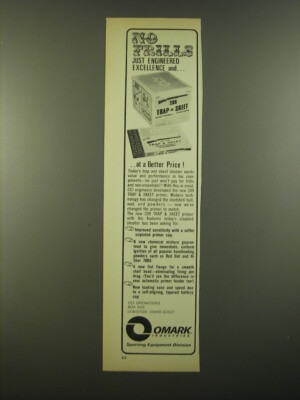 1971 Omark Trap & Skeet Primers Advertisement - No frills just excellence