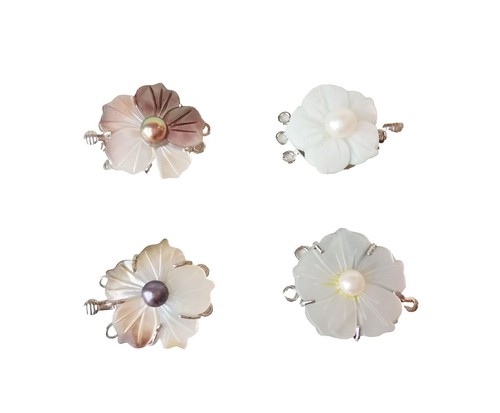 Lot De 5 Fermoirs En Nacre D'ormeau Naturel 18mm - Pour Création De Bijoux, Neuf