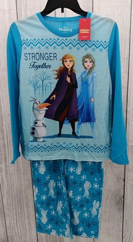 Woman's Disney Frozen II "Stronger Together" Elsa, Anna & Olaf Pj Set Small-AE4 - Picture 1 of 9