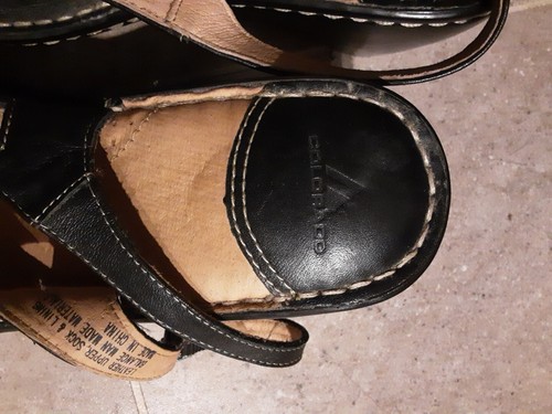 ❤️Ladies Colarado Black Leather Wedge Heel Sandals Size 8 Brand New ❤️ - Picture 2 of 5