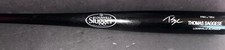 Thomas Saggese Cardinals Auto Signed Engraved Black Bat Beckett Rookie Holo LS