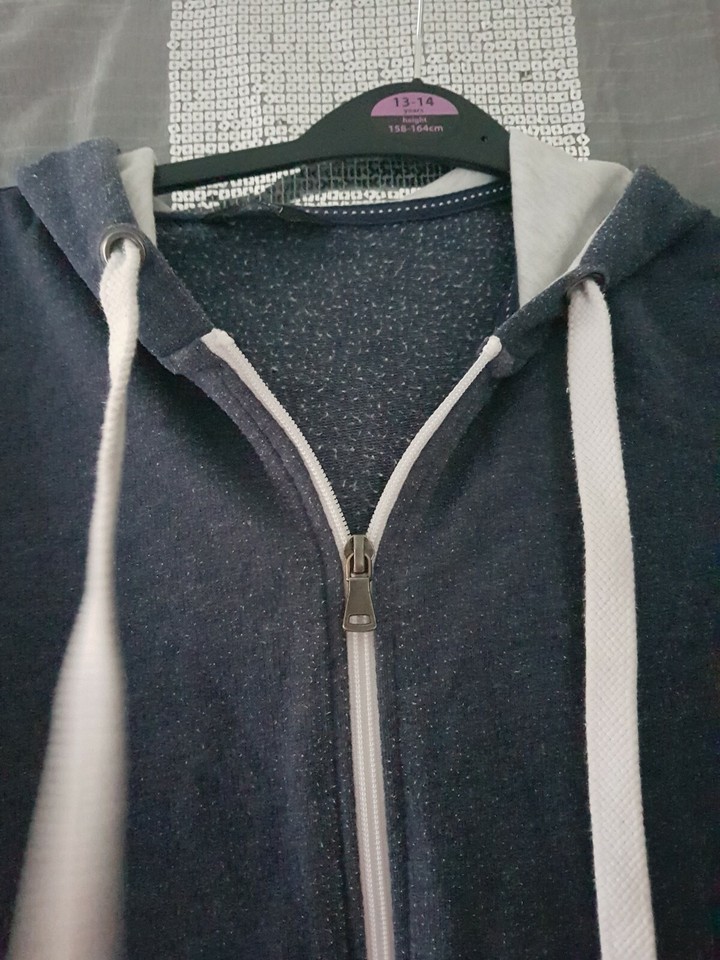 Ladies/girls f&f at tesco Blue Marl Zip Hoodie Size 6 eBay