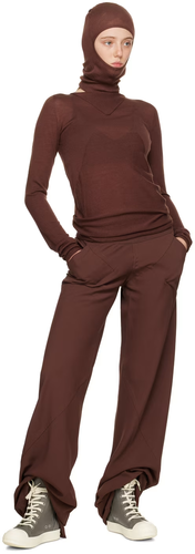 Rick Owens Long Sleeve Column Knit Macassar XS Brown Strobe F/W 22 NWT - Picture 4 of 14