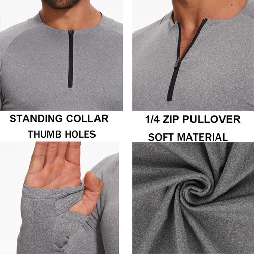 Men Athletic Compression Shirt Cool Dry Baselayer Sports Workout Tops Undershirt - Picture 7 of 43
