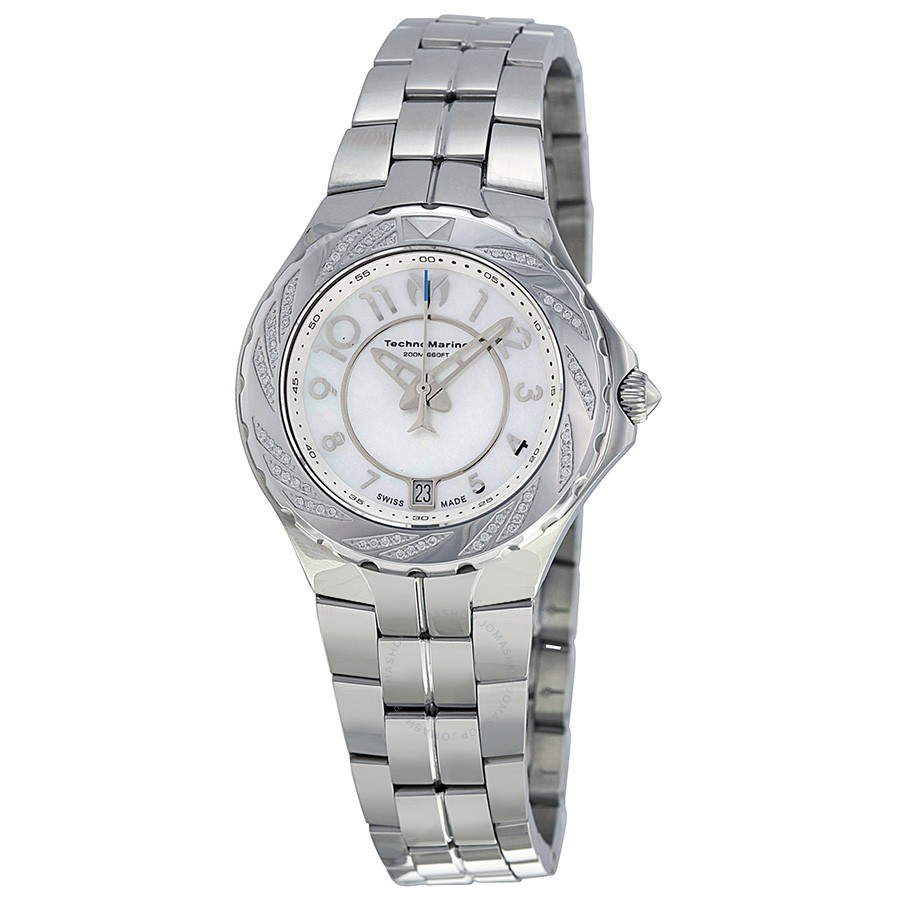 TechnoMarine 713004 Sea Pearl White Dial Diamond Stainless  display picture 3