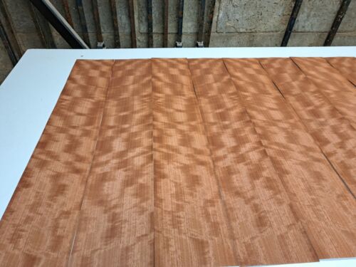 Figured Makore Veneer - 10 NATURAL WOOD SHEETS - 720mm x 125mm - Picture 2 of 4