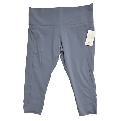 NWT Athleta Women s Salutation Stash Pocket II Cinch 7/8 Tight Gray Size 3X