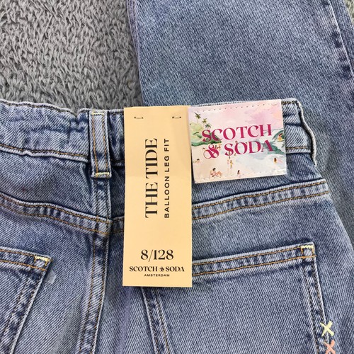 NEW SCOTCH & SODA Jeans Girls 8 Ballon Leg Fit Relaxed The Tide Denim Pants - Picture 6 of 10