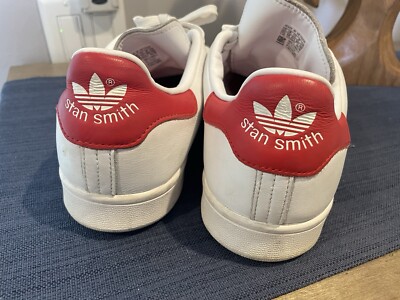 Size 12.5 - adidas Stan Smith White Red | eBay