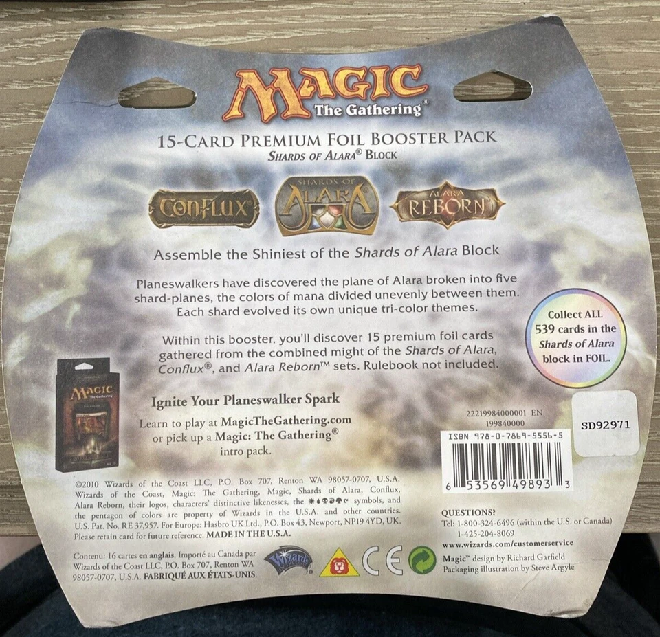 MTG SHARDS Of ALARA (Block) 15-Card Premium Foil Booster Pack-Sealed Free Ship - Image 2 of 2