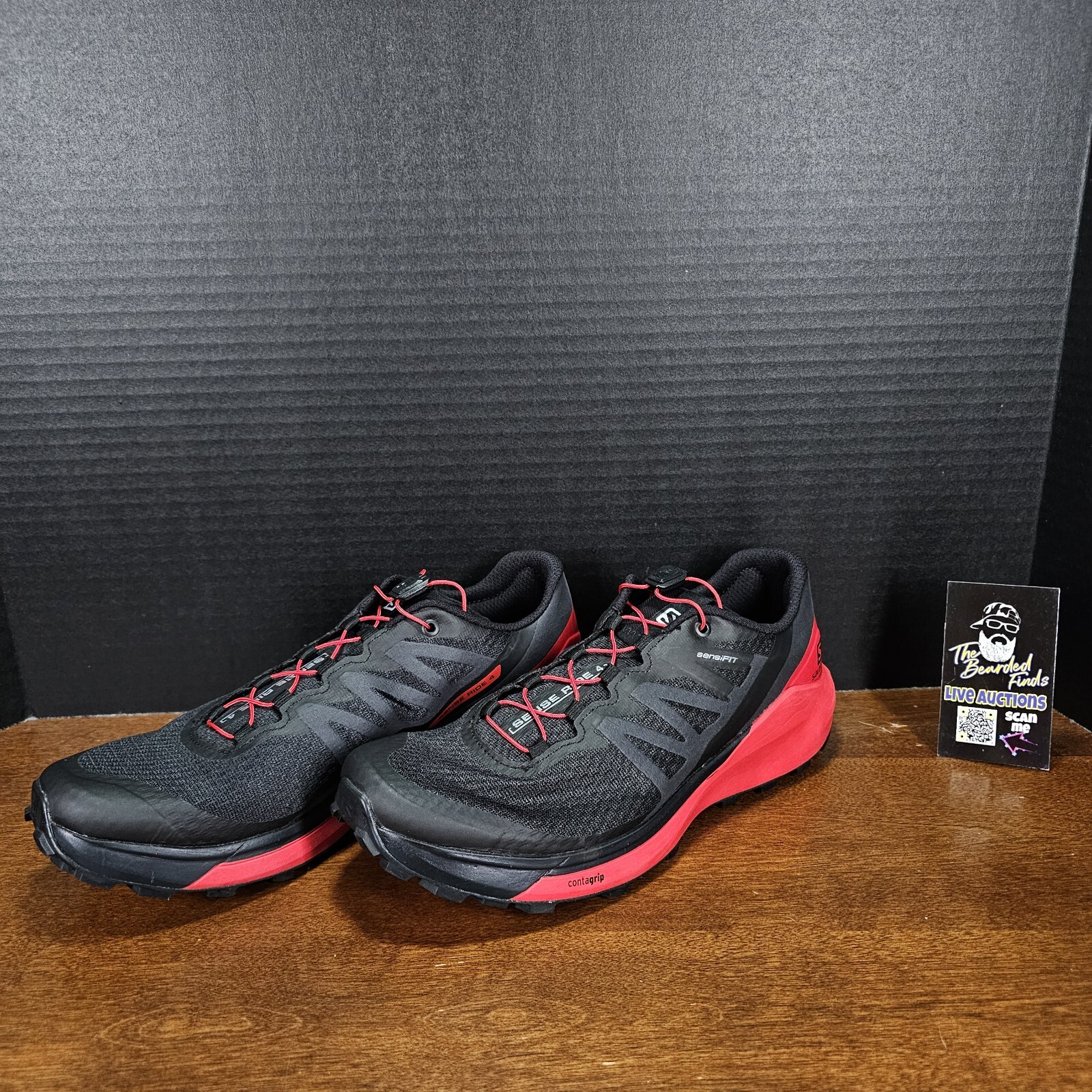 Scarpe da trail running Salomon Sense Ride 4 da uomo nere bacche di Goji Phantom taglia 7