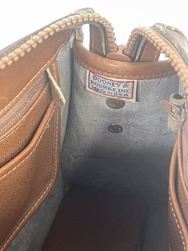 DOONEY & BOURKE vintage satchel crossbody bag taupe VTG 90s pebble leather - Picture 22 of 23