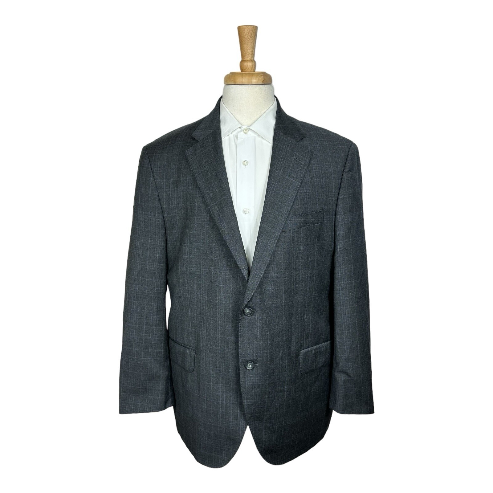 Peter Millar Current Gray Blue Checked Wool 2-Btn… - image 1