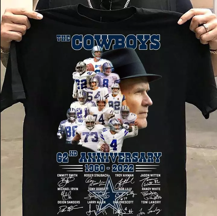 Dallas Cowboys 62 anniversary 1960 2022 Black t shirt