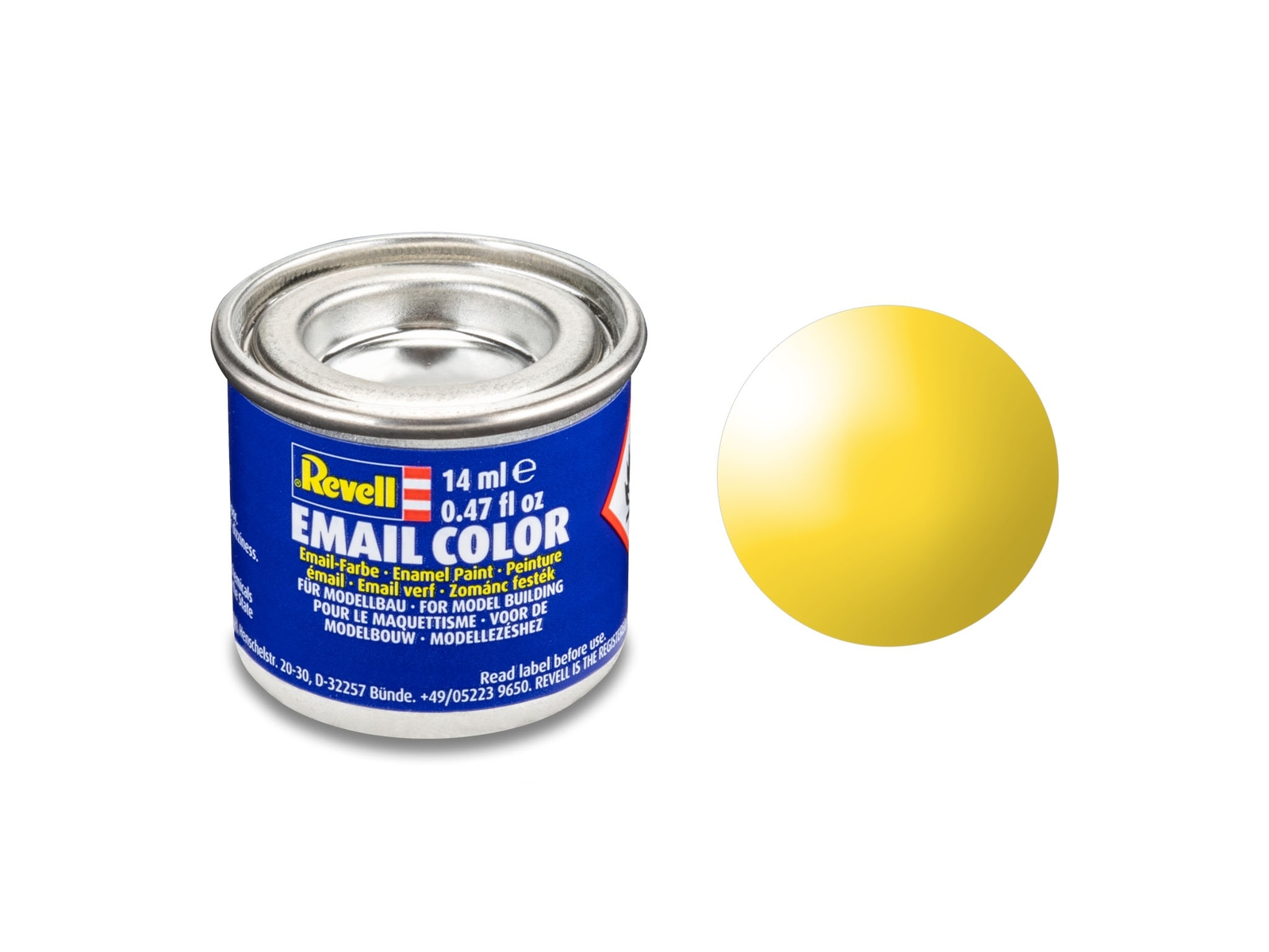 Revell 32112 No.12 Gloss Yellow Enamel Paint 14ml Tin