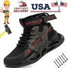 Men Work Safety Shoes Anti-puncture new steel toe shoe non-slip Roofing Shoes