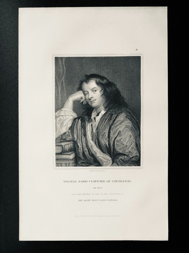 um 1834 Original Druck Portrait von THOMAS - LORD CLIFFORD OF CHUDLEIGH - Bild 2 von 2