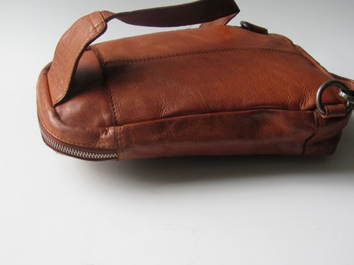 Vilenca Holland Genuine Woven Leather SHOULDER SLING BACKPACK Cognac TK149 NWT - Bild 7 von 9