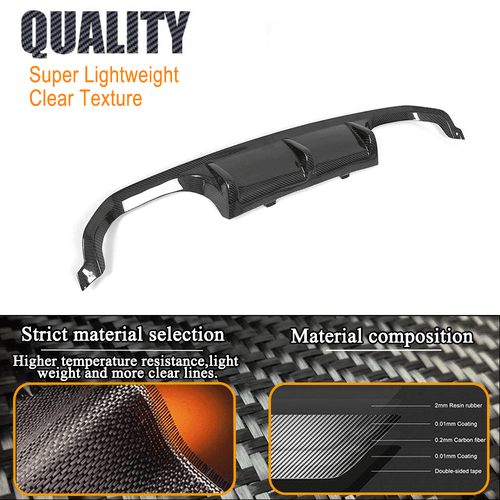 Difusor de carbono difusor trasero para BMW M3 F80 M4 F82 F83 14-19 parachoques alerón - Imagen 8 de 11